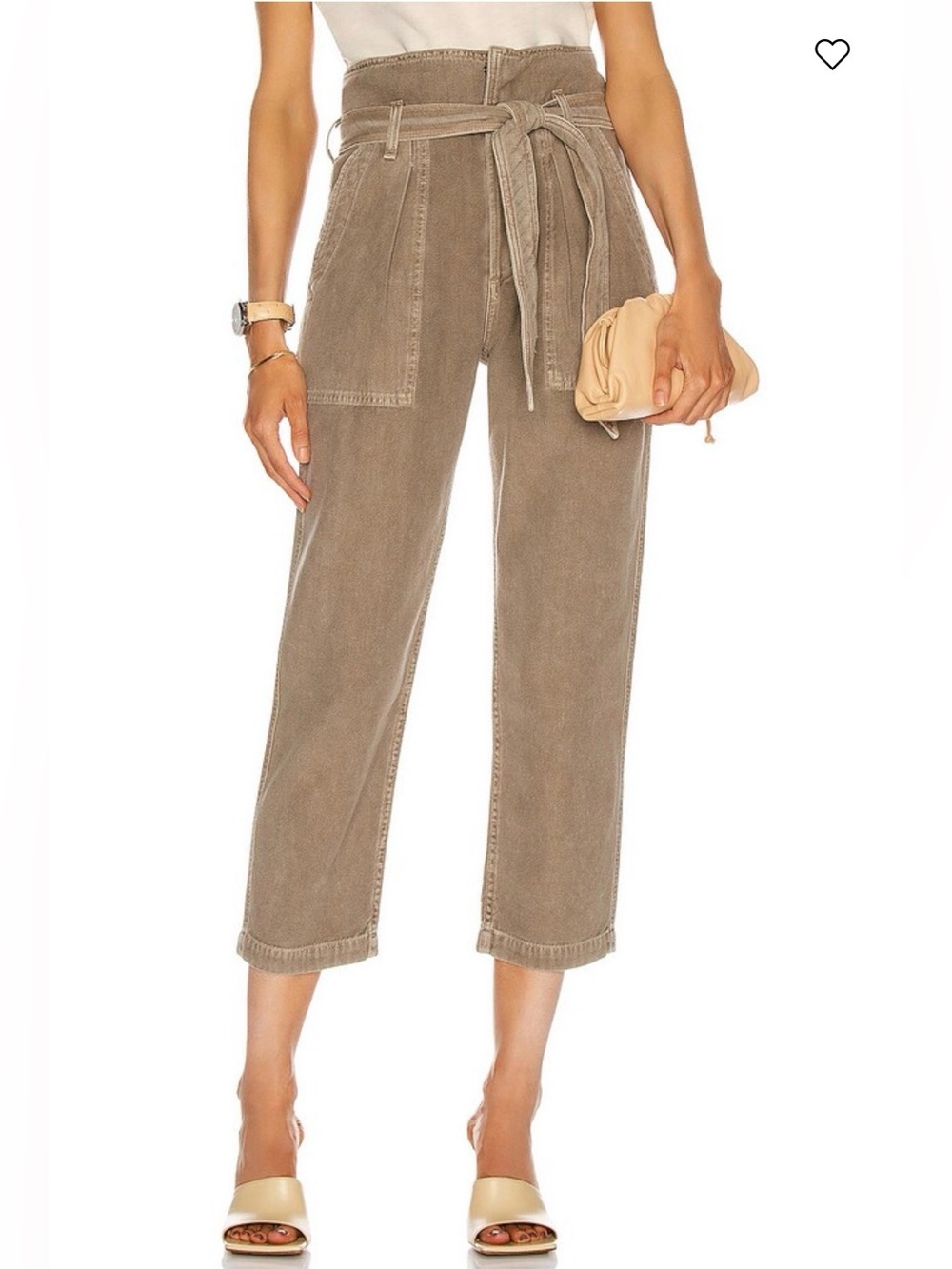 Citizens of Humanity Noelle Belted Cargo Pants Size 28 Khaki Cropped Utility EUC